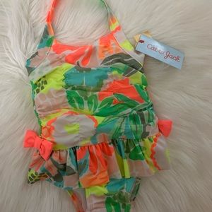 One piece neon swimsuit